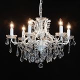 Arabella Shallow French White 6 Arm Chandelier